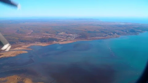 Scenic view from the window of an airplane Stock Footage 121246150