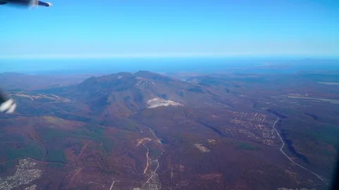 Scenic view from the window of an airplane Stock Footage 121246166