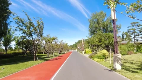 The scenic views along the park pathway Видео 344230138
