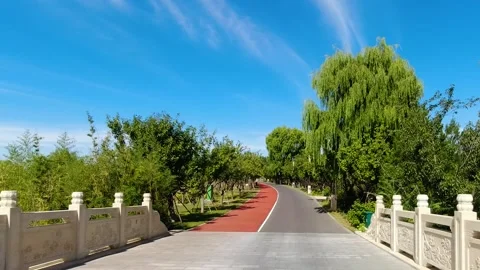 The scenic views along the park pathway Video stock 344230200