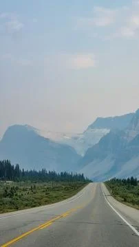 Scenic views on Icefields Parkway between Banff National Park and Jasper in A Stock Photos