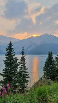 Scenic views on Icefields Parkway between Banff National Park and Jasper in A Stock Photos