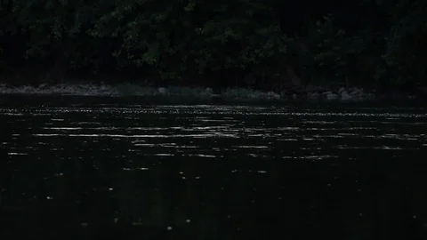 Scenic Water River Current at Dusk - Time Concept Stock Footage 81591054