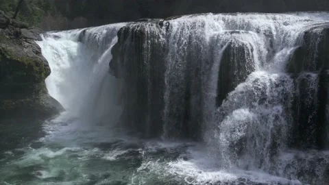 Scenic Waterfall on a Wide River Stock Footage 190742338