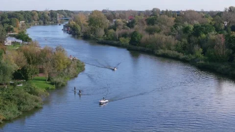 Scenic Wroclaw and Oder river with transportation Stock Footage 271573408