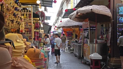 Scenics view of the tourists exploring the Concubine Lane in Ipoh 動画素材 248619773