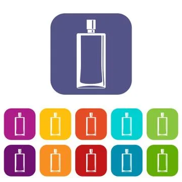 Scent bottle icons set flat Stock-Illustration