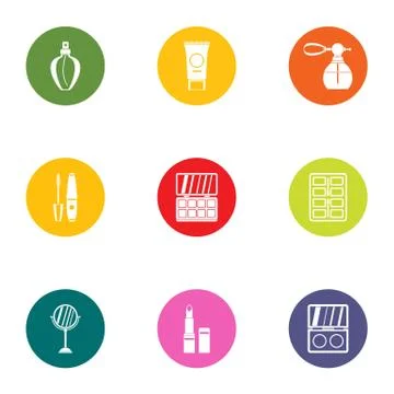 Scent icons set, flat style Illustrazione stock