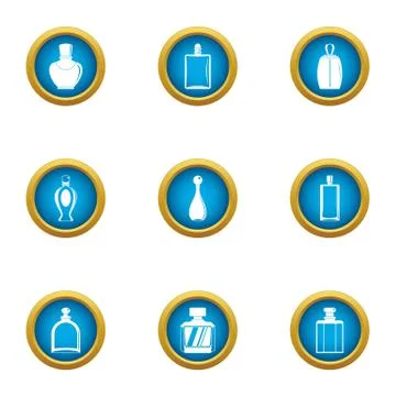Scent icons set, flat style Stockillustratie