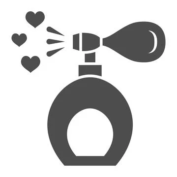 Scent of love from bottle solid icon, Valentines Day concept, perfume bottle Stock-Illustration