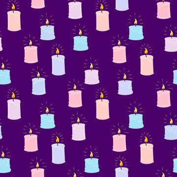 Scented burning candles seamless pattern Stock Illustration