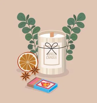 Scented candle card Stock Illustration