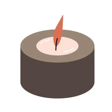 Scented candle in concrete jar, interior decoration, candle with essential oils Stock Illustration