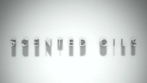 Scented oils 3D title animation white text on a white background Stock Footage 299423975