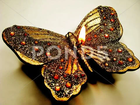 Scented spa candle butterfly shape Stock Photos