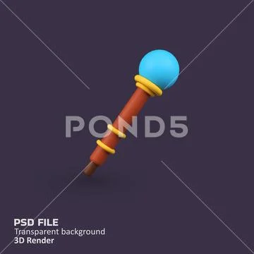 Scepter isolated 3d render icon illustration Modèle PSD