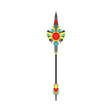 Scepter vector illustration crown king royal isolated. Cartoon power backgrou Ilustración de archivo