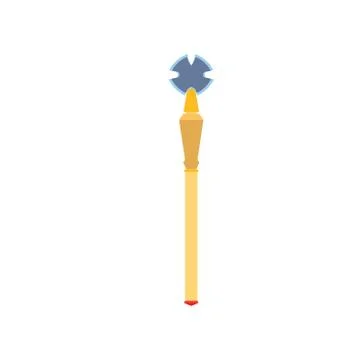 Scepter vector royal illustration king crown cartoon isolated gold power. Whi Ilustración de archivo