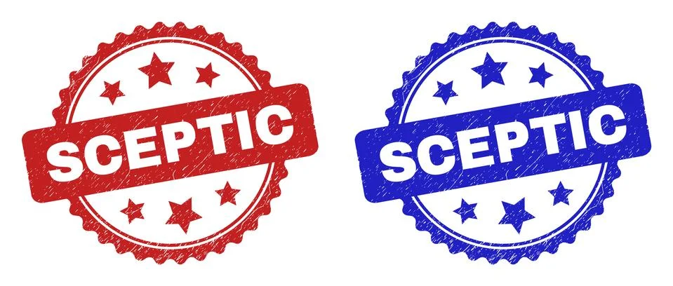 SCEPTIC Rosette Stamps Using Corroded Texture Stock Illustration