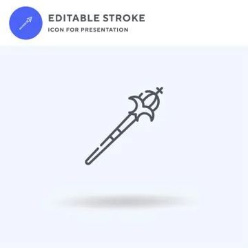 Sceptre icon vector, filled flat sign, solid pictogram isolated on white, logo イラスト素材