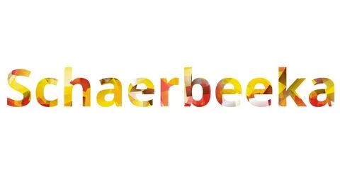 Schaerbeeka text image stock design in colorful style letters Stock Illustration