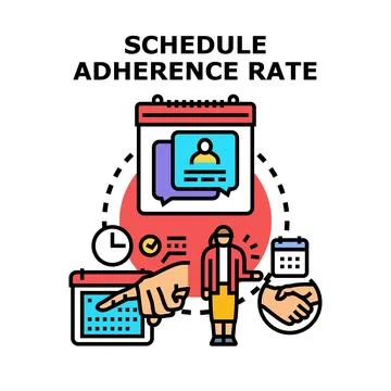 Schedule adherence rate planning for business operations Stock-Illustration