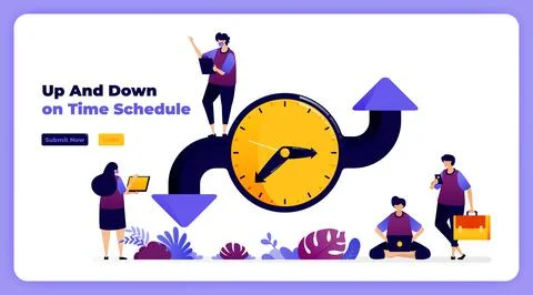 Schedule and adjust time in organizing events, meetings and agendas. vector i Stock Illustration