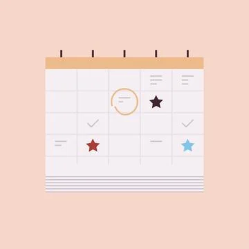 Schedule and calendar. Illustrazione stock