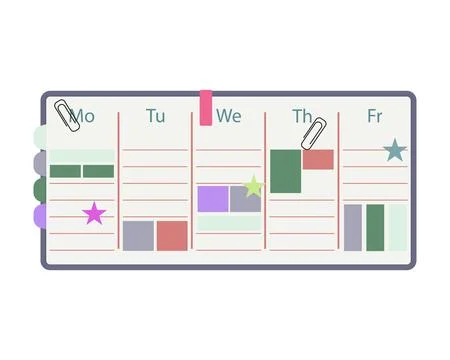 Schedule and planner template for students, weekly tasks and to do list Stockillustratie