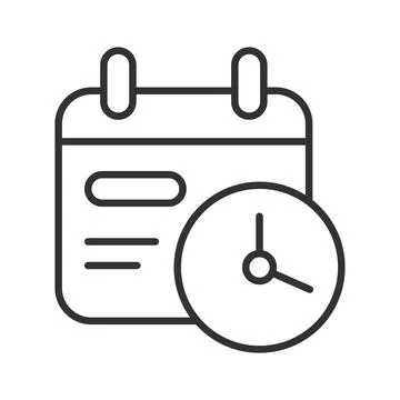 Schedule and time management icon in line design. Calendar, schedule, time Stock Illustration