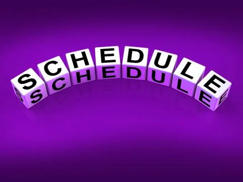 Schedule blocks mean program itinerary and organize agenda Illustration