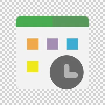 Schedule board flat icons. for a clean interface aesthetic. Stock Illustration