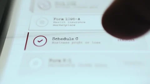 Schedule C Tax Form Marked Verified Stock Footage 337885872
