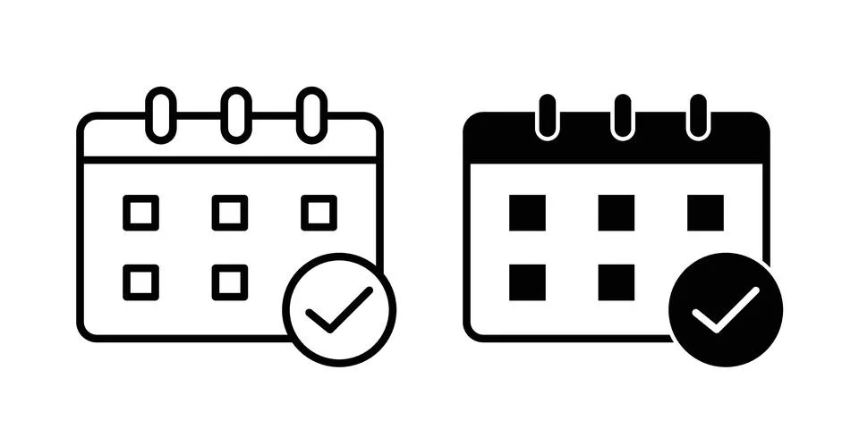 Schedule Callendar icon bundle for website design projects Stock Illustration