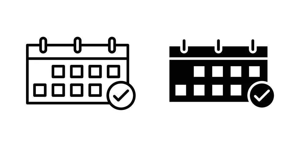 Schedule Callendar icon vector concepts, line and silhouette style イラスト素材
