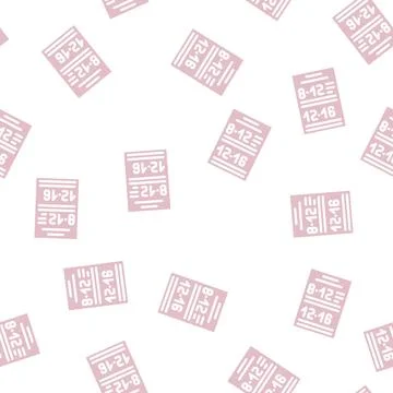 Schedule of canteen work glyph vector seamless pattern Stock Illustration