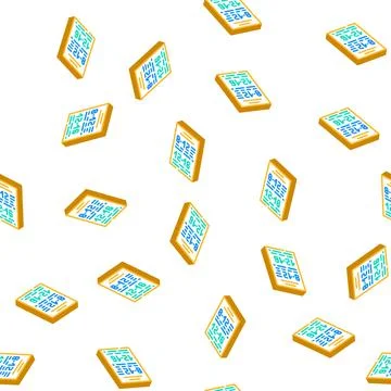 Schedule of canteen work isometric icon seamless pattern Stock Illustration