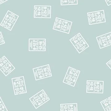 Schedule of canteen work line vector seamless pattern Stockillustratie