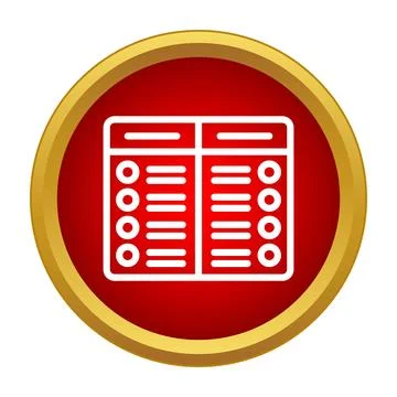 Schedule checkbox list menu icon red button Stock Illustration