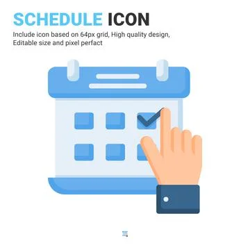 Schedule complete finish single icon vector with flat style isolated Illustrazione stock