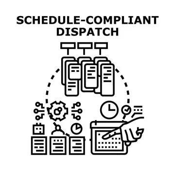 Schedule compliant dispatching task management automation Stock Illustration