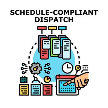 Schedule compliant dispatching task management automation Stock Illustration