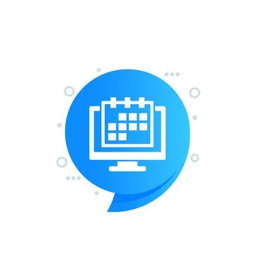 Schedule in computer icon Stock Illustration