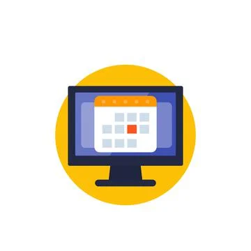 Schedule in computer vector flat icon Illustrazione stock