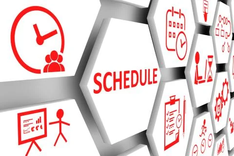 SCHEDULE concept cell background 3d illustration Stock Illustration