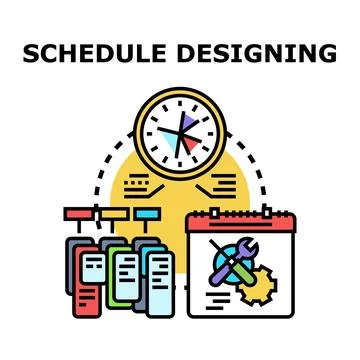 Schedule designing concept representing project planning and development Stock Illustration