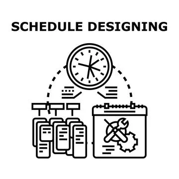Schedule designing concept representing project planning and development Stock Illustration
