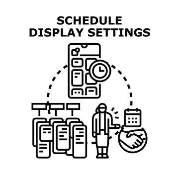 Schedule display settings concept vector illustration Stock-Illustration