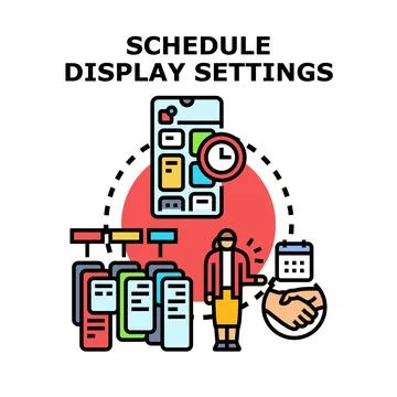 Schedule display settings concept vector illustration Stock Illustration