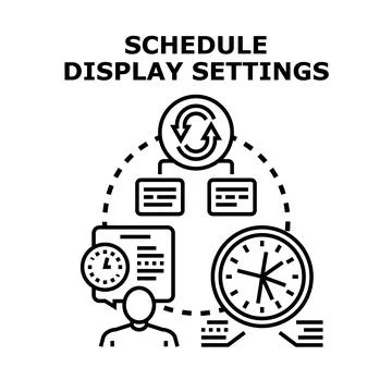 Schedule display settings planning and organization concept Stock Illustration